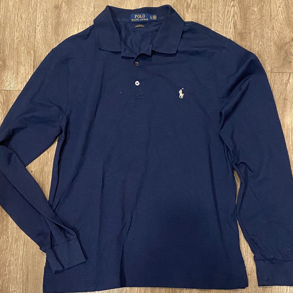 Polo by Ralph Lauren Men's Navy Long Sleeve Shirt Slim fit